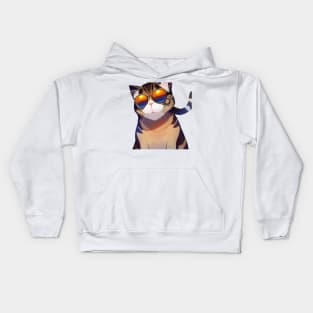 Meme Cat Wearing Sunglasses Kids Hoodie